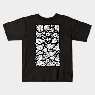 Black Floral Kids T-Shirt